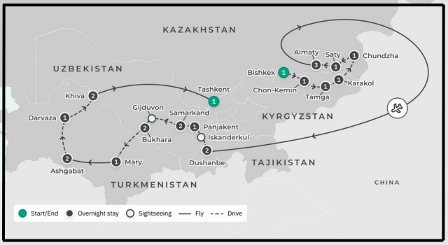 Five Stans & Silk Road Discovery with Darvaza Gas Crater image